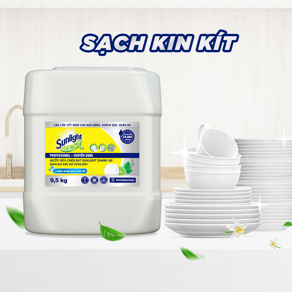 U Chuyên dụng. Nước Rửa Chén Sunlight Chanh Can 9.5KG