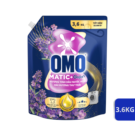 Picture of Nước giặt OMO Cửa trước hương Hoa Oải Hương Thư Thái 3.6kg