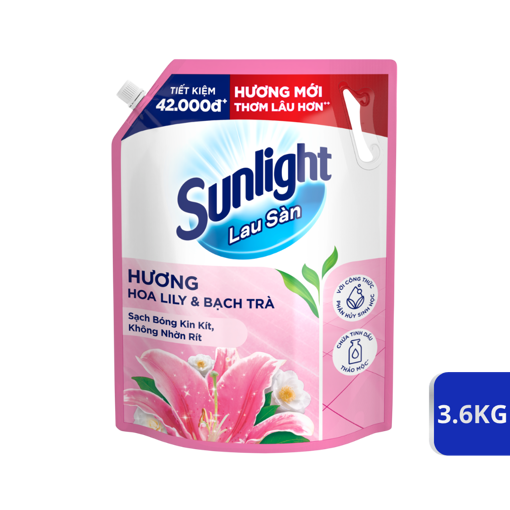 Picture of Nước lau sàn Sunlight Tinh đầu thảo mộc hoa Lily & Bạch trà túi 3.6kg