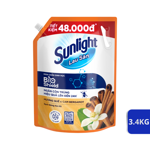 Picture of Nước lau sàn Sunlight Tinh dầu thảo mộc Quế & Cam Bergamot 3.4kg