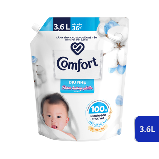 Ảnh của Nước xả Comfort Mềm vải Dịu nhẹ Thơm hương phấn 3.6l