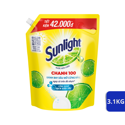 Ảnh của Nước rửa chén Sunlight Chanh túi 3.1kg