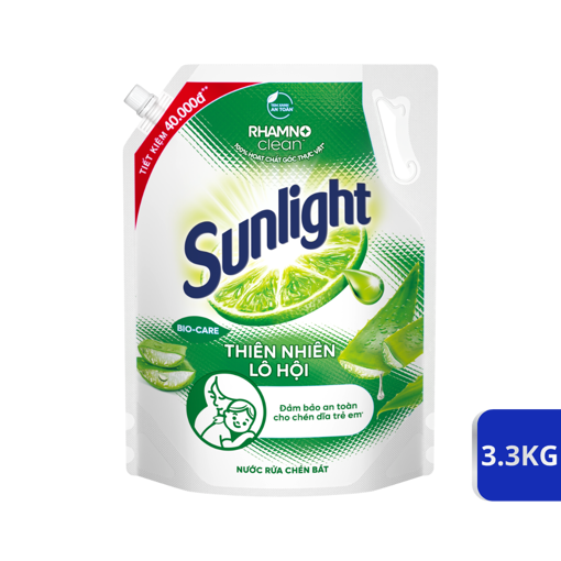 Ảnh của Nước rửa chén Sunlight Thiên nhiên Muối khoáng và Lô hội túi 3.3kg