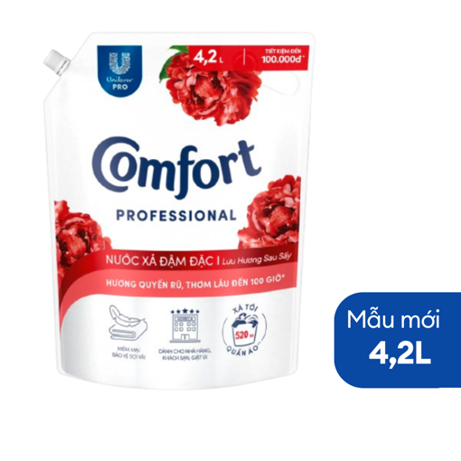Ảnh của Nước Xả Comfort Chuyên Dụng Hương Nước Hoa Quyến Rũ túi 4.2L